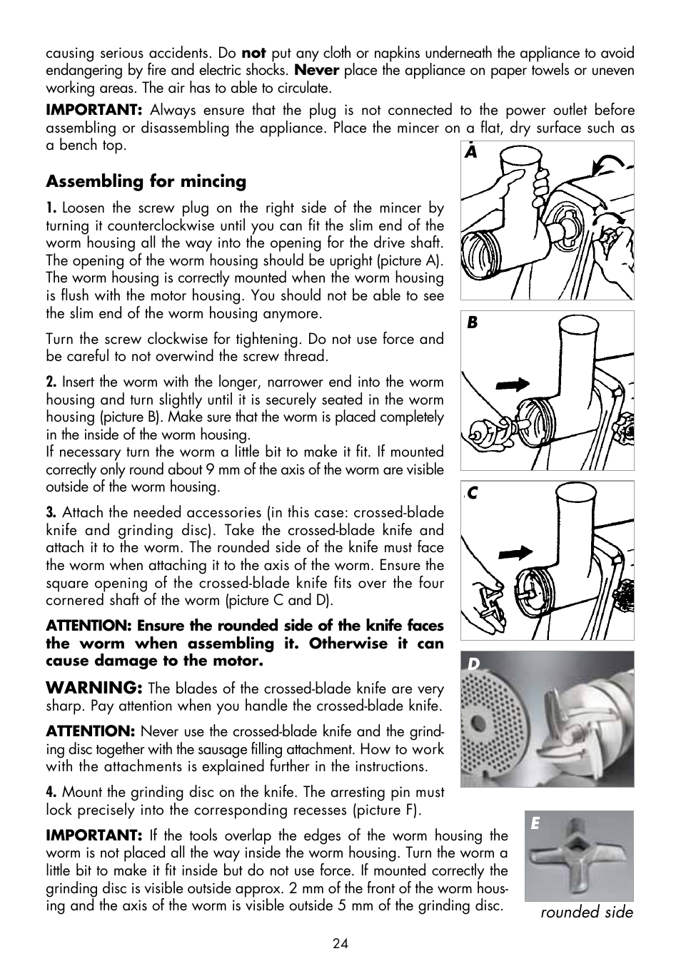 Gastroback 41409 Design Mincer Advanced (standard size 8) User Manual | Page 8 / 16