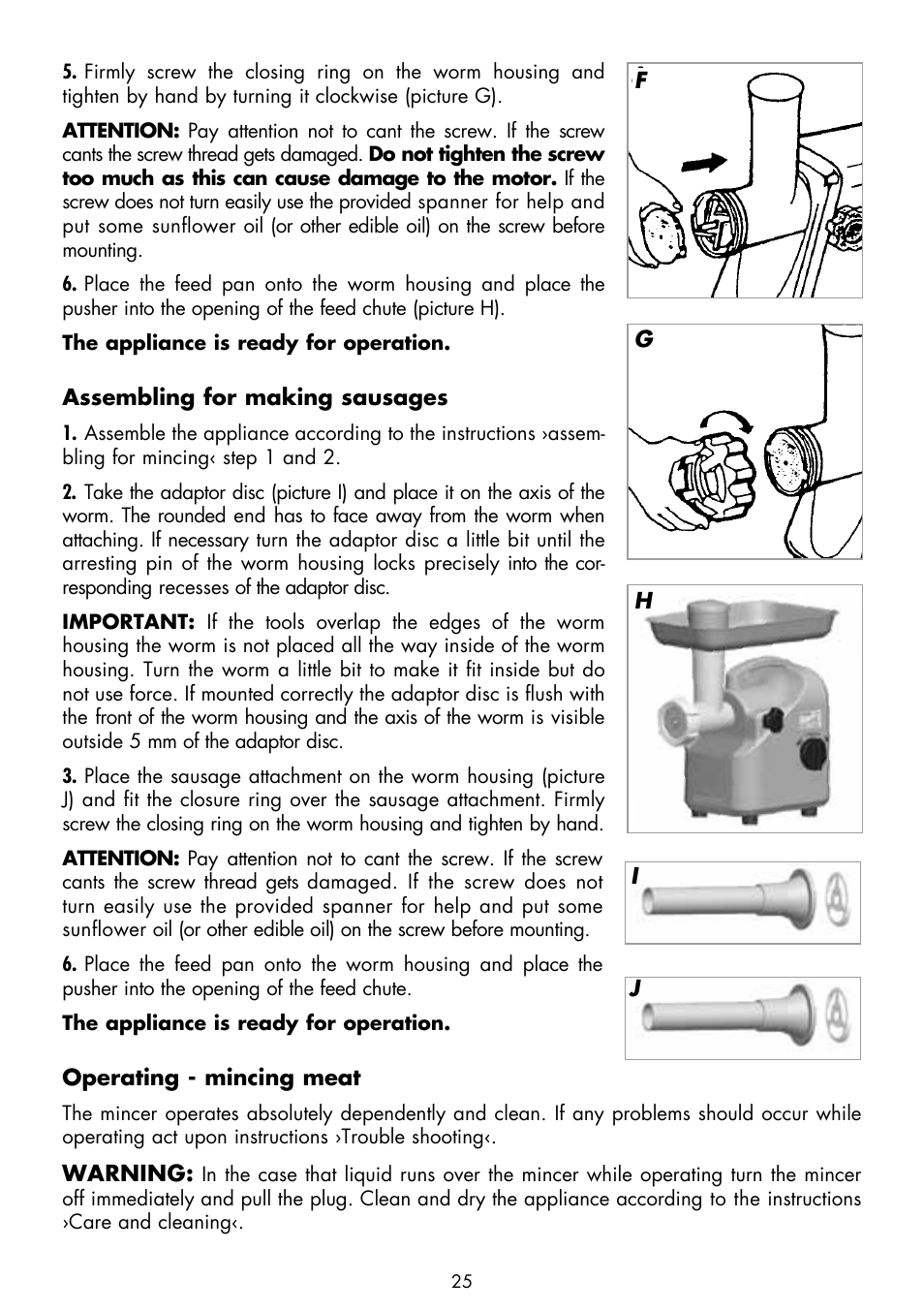 Gastroback 41409 Design Mincer Advanced (standard size 8) User Manual | Page 9 / 16