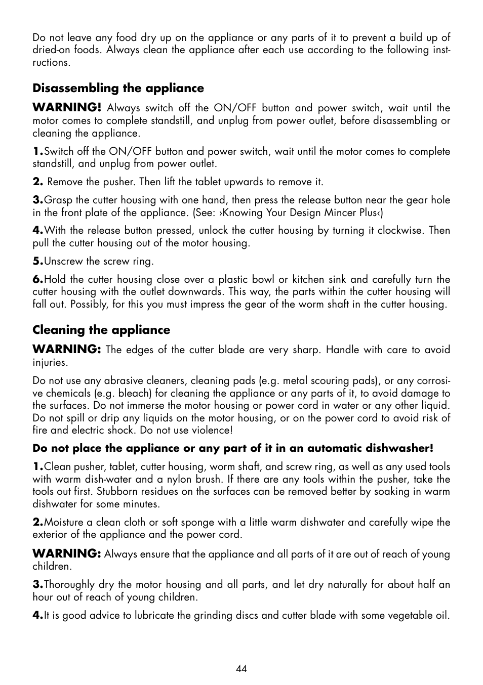 Gastroback 41403 Design Mincer Plus User Manual | Page 20 / 24