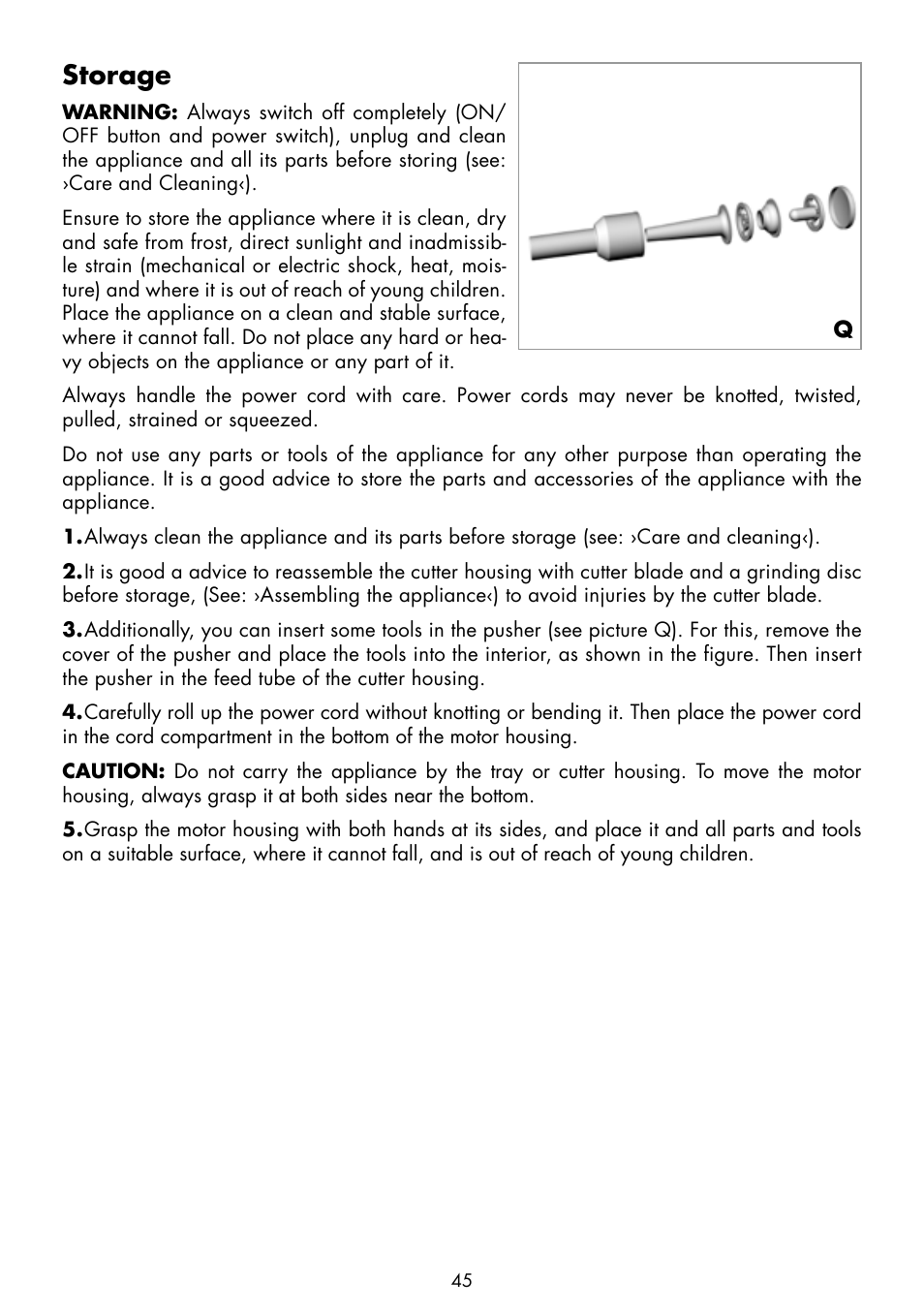 Storage | Gastroback 41403 Design Mincer Plus User Manual | Page 21 / 24