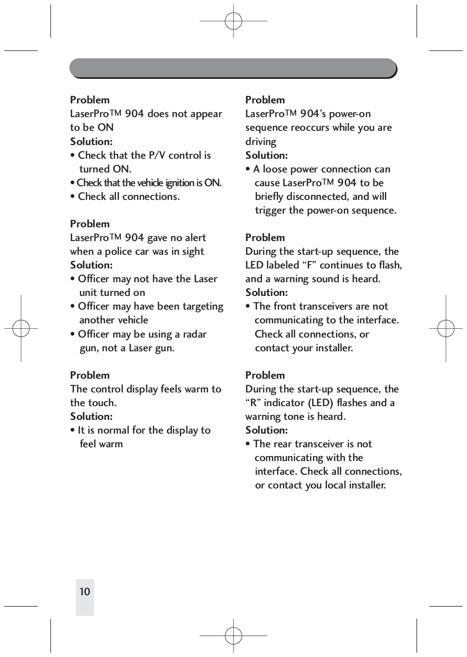 Troubleshooting | Beltronics LP904 User Manual | Page 10 / 16