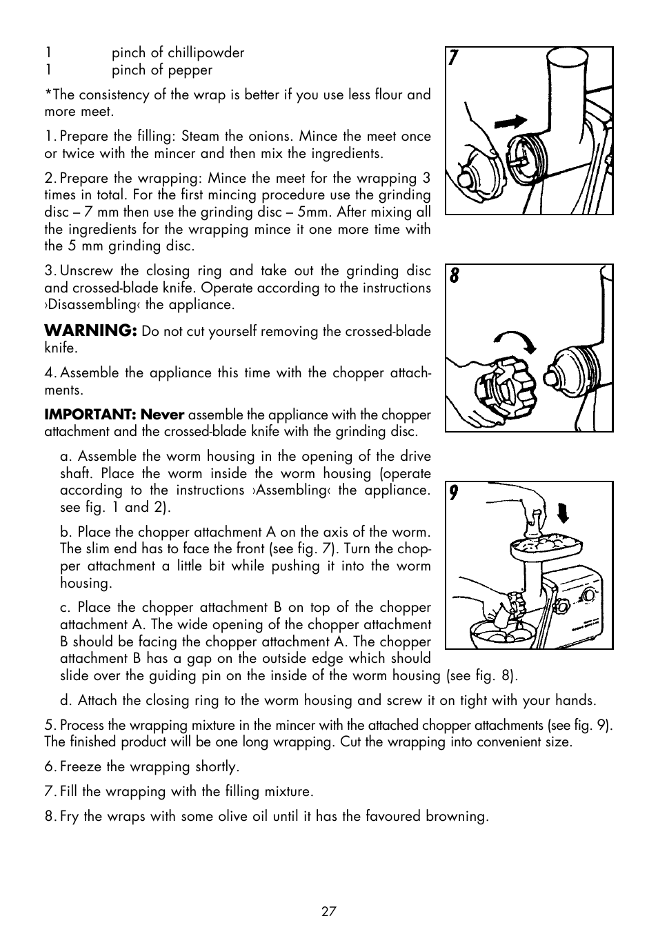 Gastroback 41402 Mincer Pro User Manual | Page 11 / 16