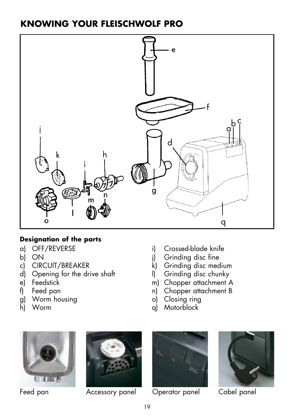 Dab c q, Knowing your fleischwolf pro | Gastroback 41402 Mincer Pro User Manual | Page 3 / 16