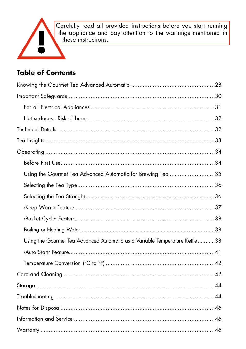Gastroback 42439 Gourmet Tea Advanced Automatic User Manual | Page 2 / 23