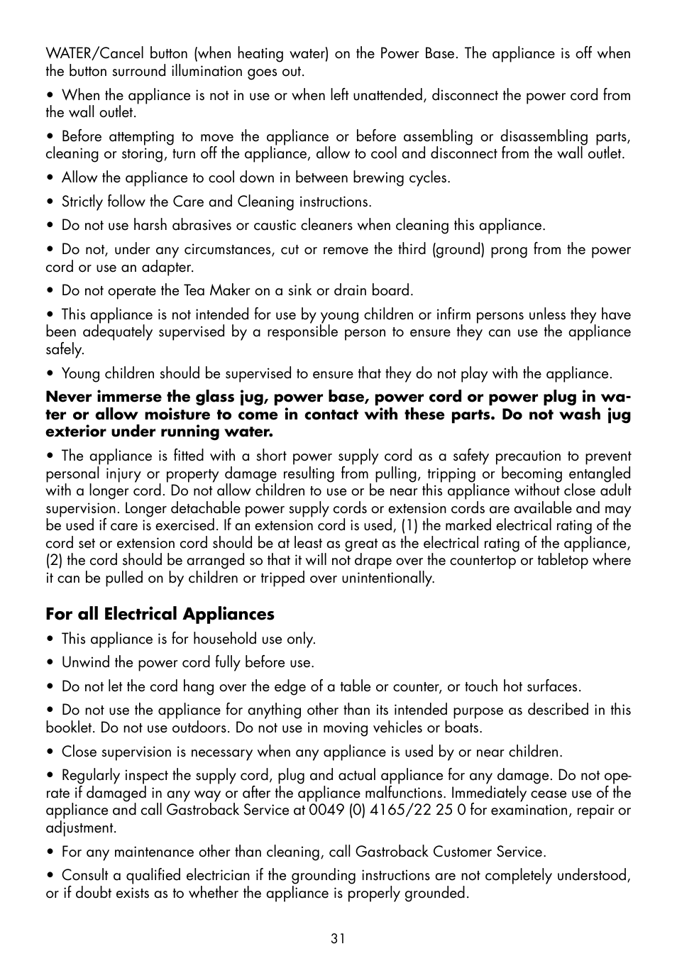 Gastroback 42439 Gourmet Tea Advanced Automatic User Manual | Page 7 / 23