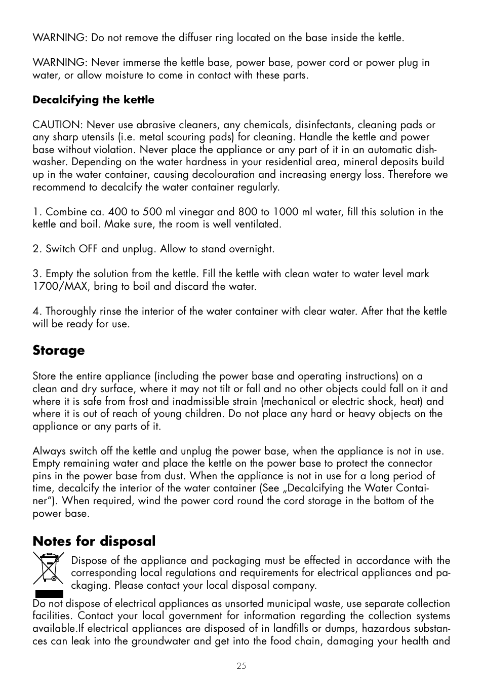 Storage | Gastroback 42429 Design Kettle Advanced Pro User Manual | Page 11 / 14