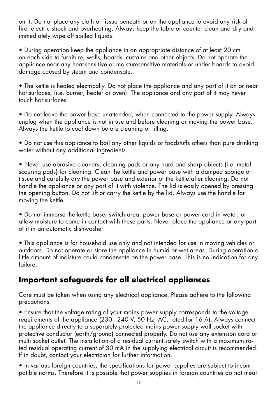 Important safeguards for all electrical appliances | Gastroback 42429 Design Kettle Advanced Pro User Manual | Page 4 / 14