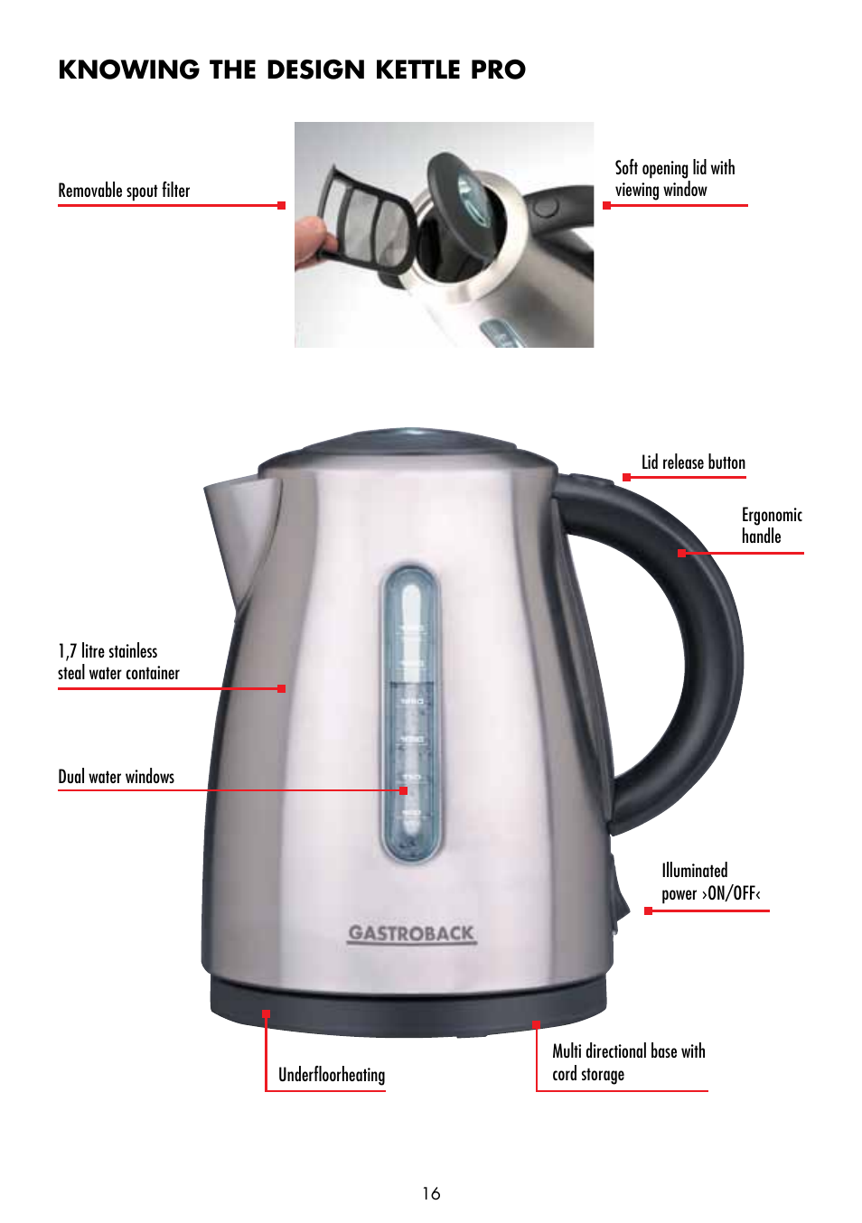 Knowing the design kettle pro | Gastroback 42428 Design Kettle Pro User Manual | Page 4 / 10
