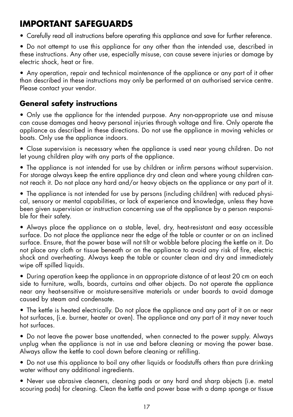 Important safeguards | Gastroback 42428 Design Kettle Pro User Manual | Page 5 / 10