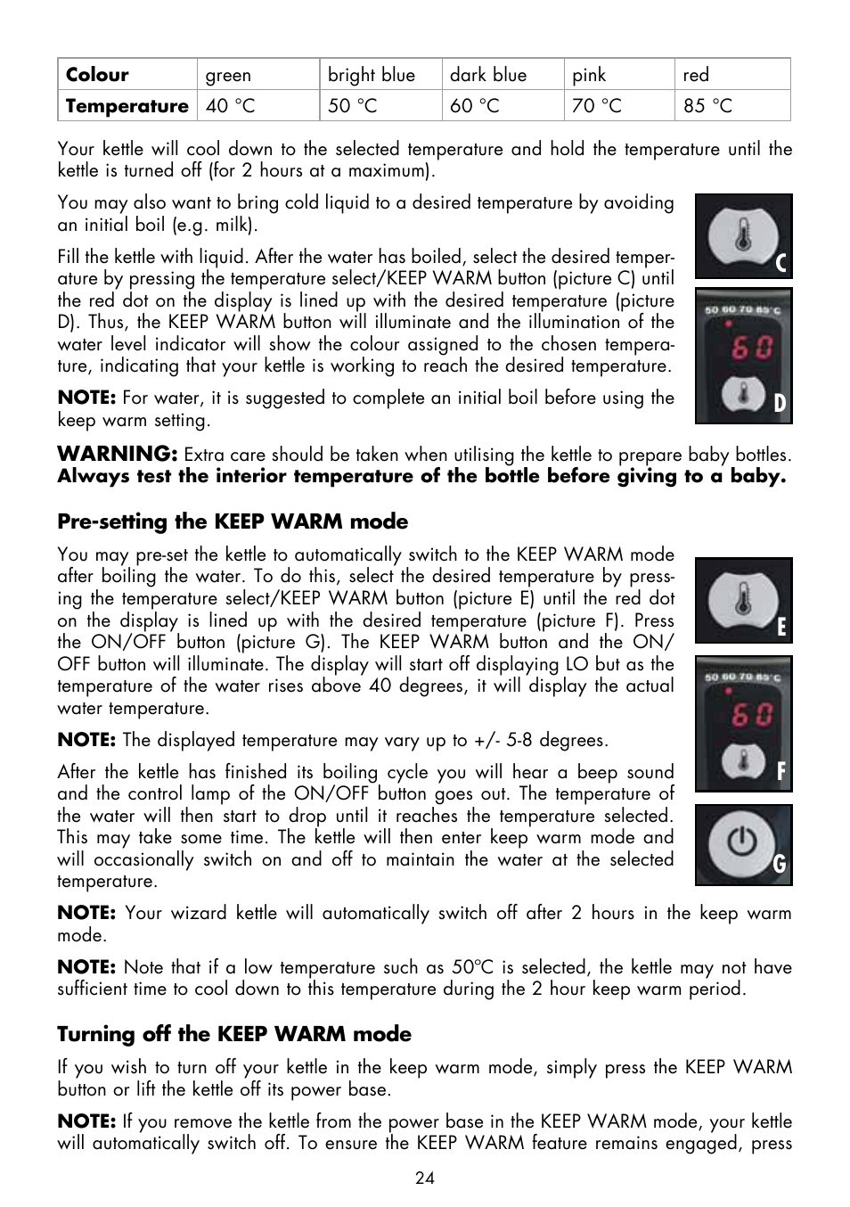 Cd e f g | Gastroback 42420 Colour Vision Kettle User Manual | Page 10 / 13