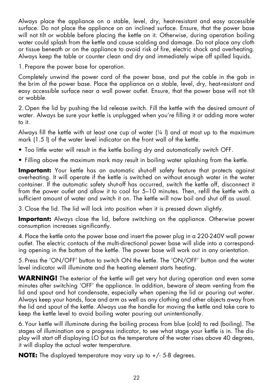 Gastroback 42420 Colour Vision Kettle User Manual | Page 8 / 13