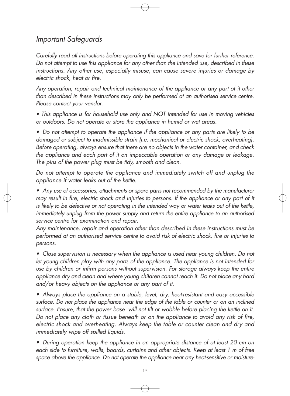 Important safeguards | Gastroback 42418 Design Teakettle Advanced User Manual | Page 3 / 12