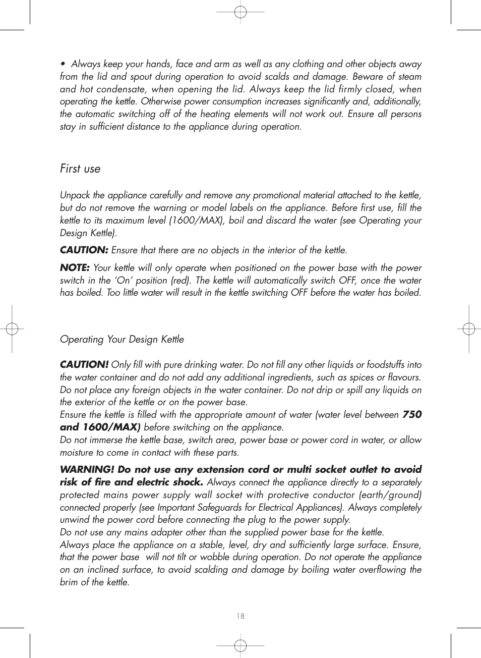 First use | Gastroback 42418 Design Teakettle Advanced User Manual | Page 6 / 12