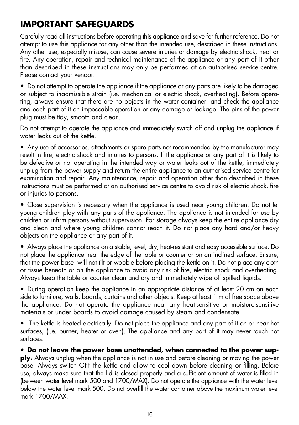 Important safeguards | Gastroback 42413 Design Kettle Advanced User Manual | Page 4 / 11