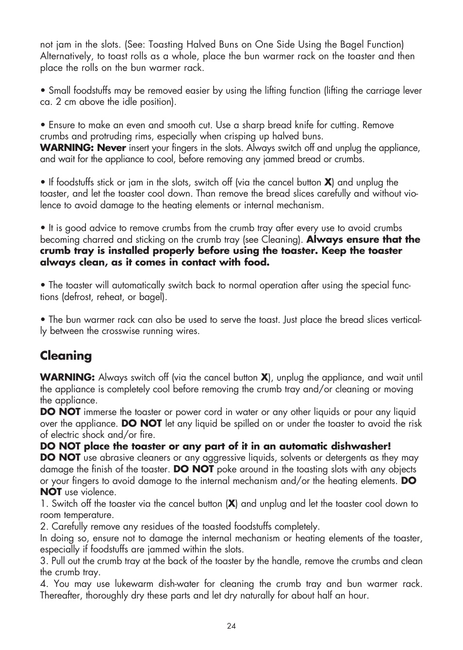 Cleaning | Gastroback 42401 Design Toaster Basic User Manual | Page 10 / 13