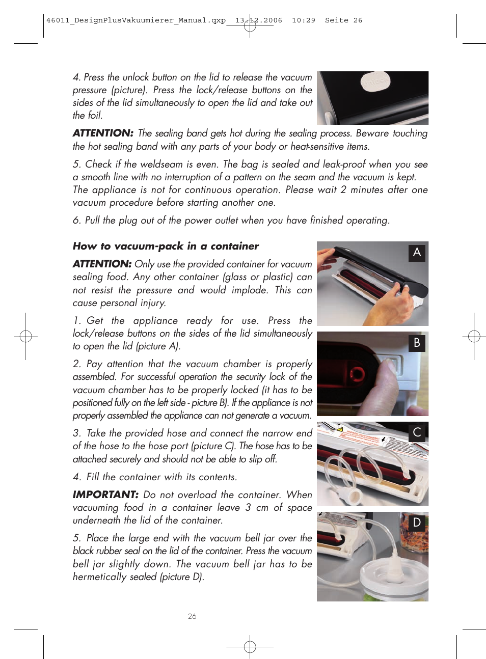 Gastroback 46011 Design Pro Vacuum Sealer User Manual | Page 10 / 14