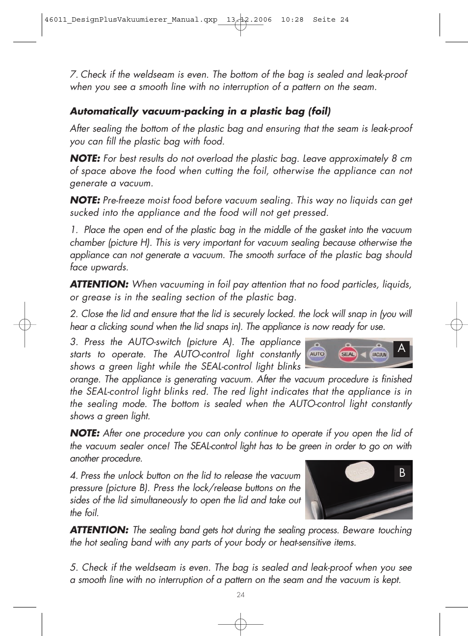 Gastroback 46011 Design Pro Vacuum Sealer User Manual | Page 8 / 14