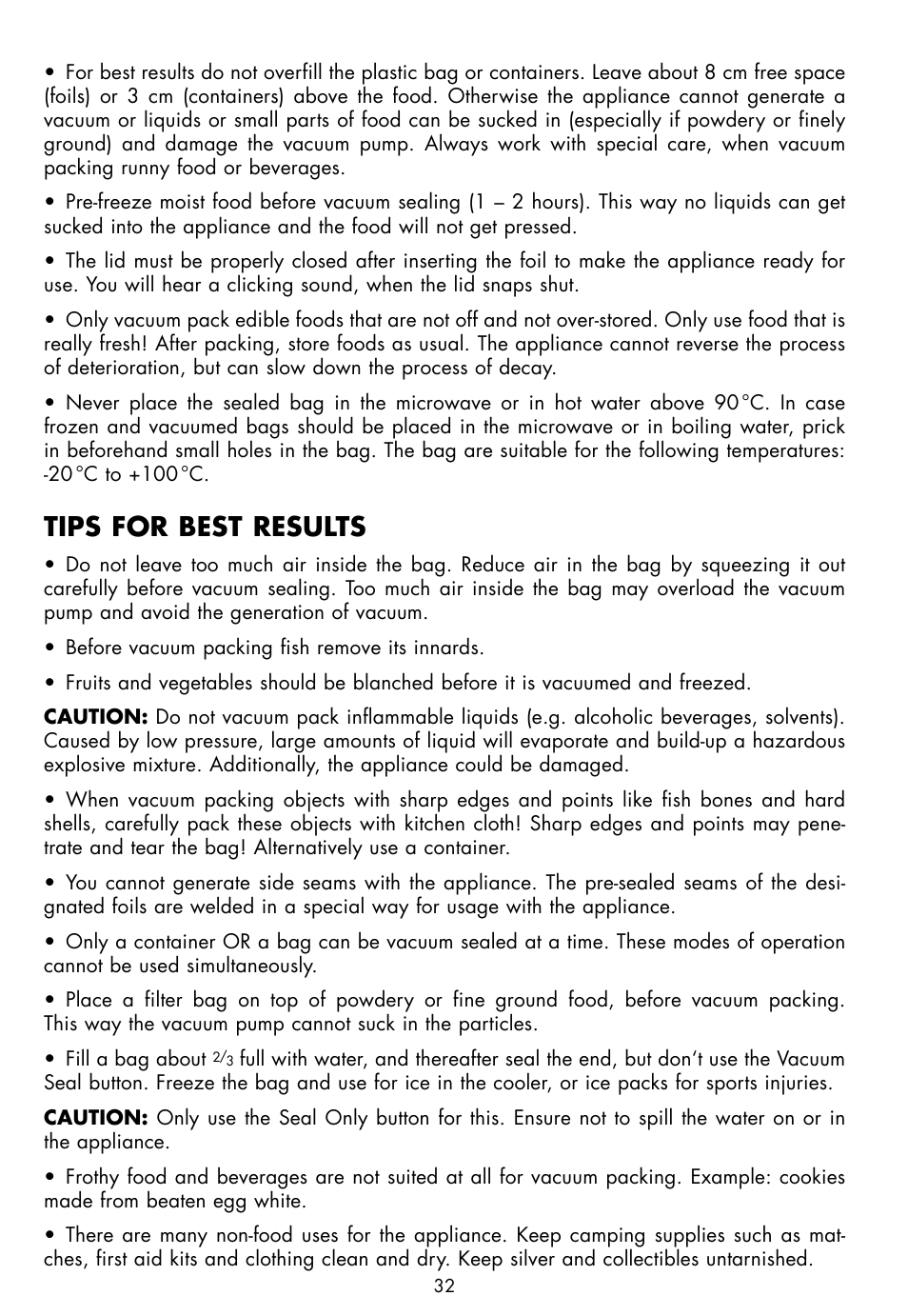 Tips for best results | Gastroback 46008 Design Vakuum Sealer Plus User Manual | Page 10 / 22