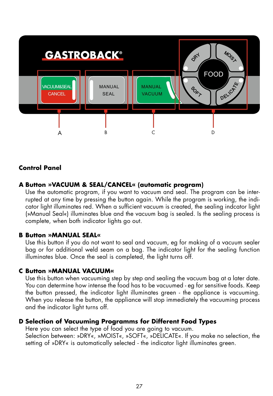 Gastroback 46008 Design Vakuum Sealer Plus User Manual | Page 5 / 22