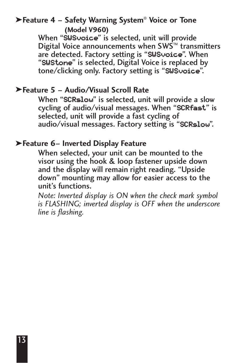 Beltronics V960/V940 User Manual | Page 15 / 32