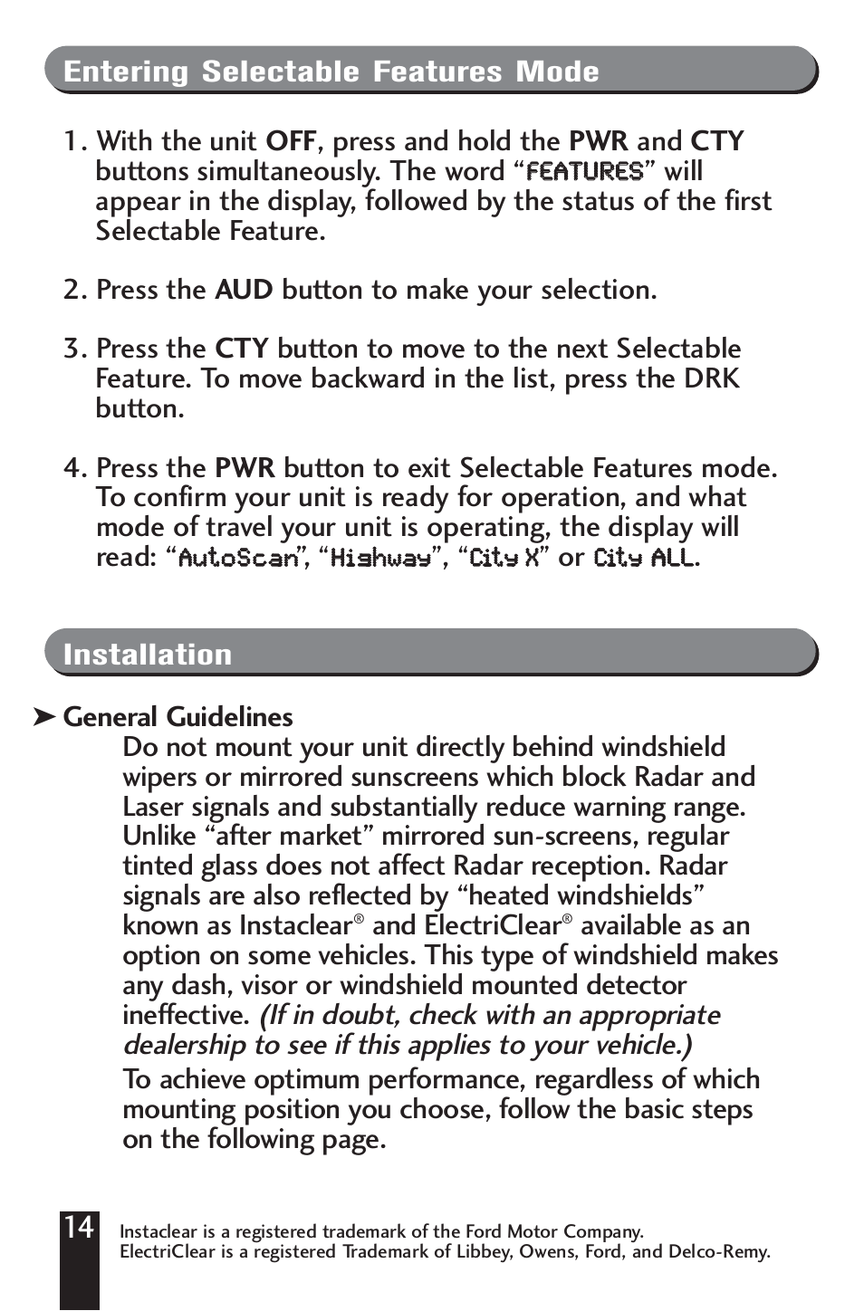 Beltronics V960/V940 User Manual | Page 16 / 32