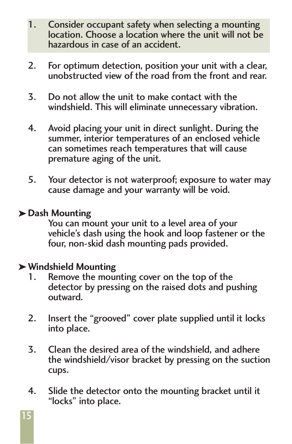 Beltronics V960/V940 User Manual | Page 17 / 32
