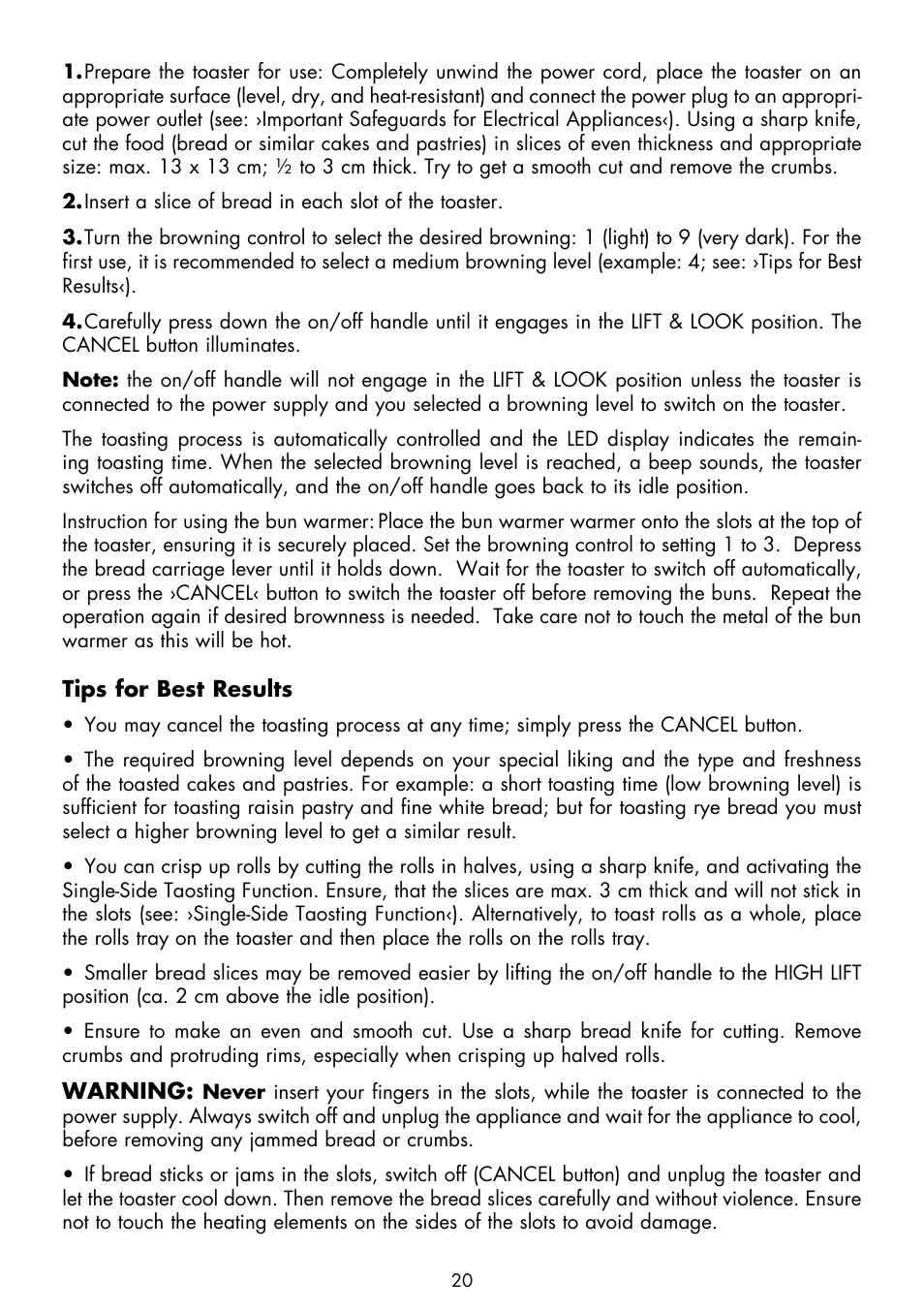 Gastroback 42404 Design Toaster Advanced User Manual | Page 8 / 12