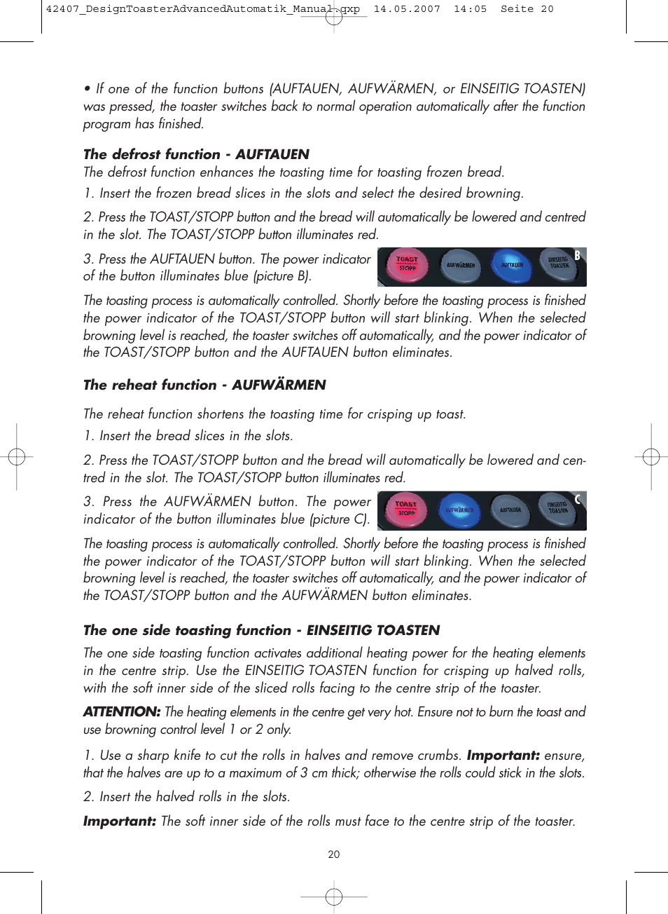 Gastroback 42407 Design Toaster Advanced User Manual | Page 8 / 12