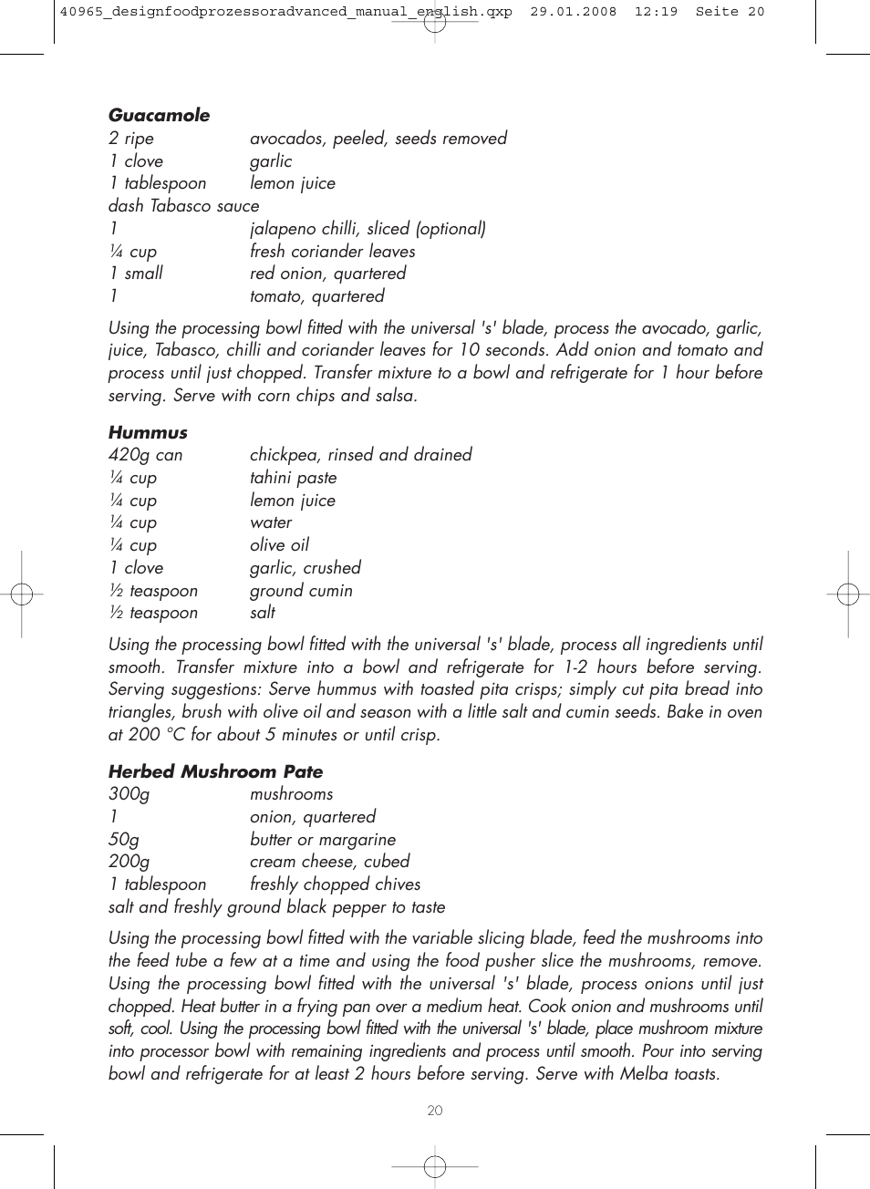 Gastroback 40965 Design Food Processor Advanced User Manual | Page 20 / 36