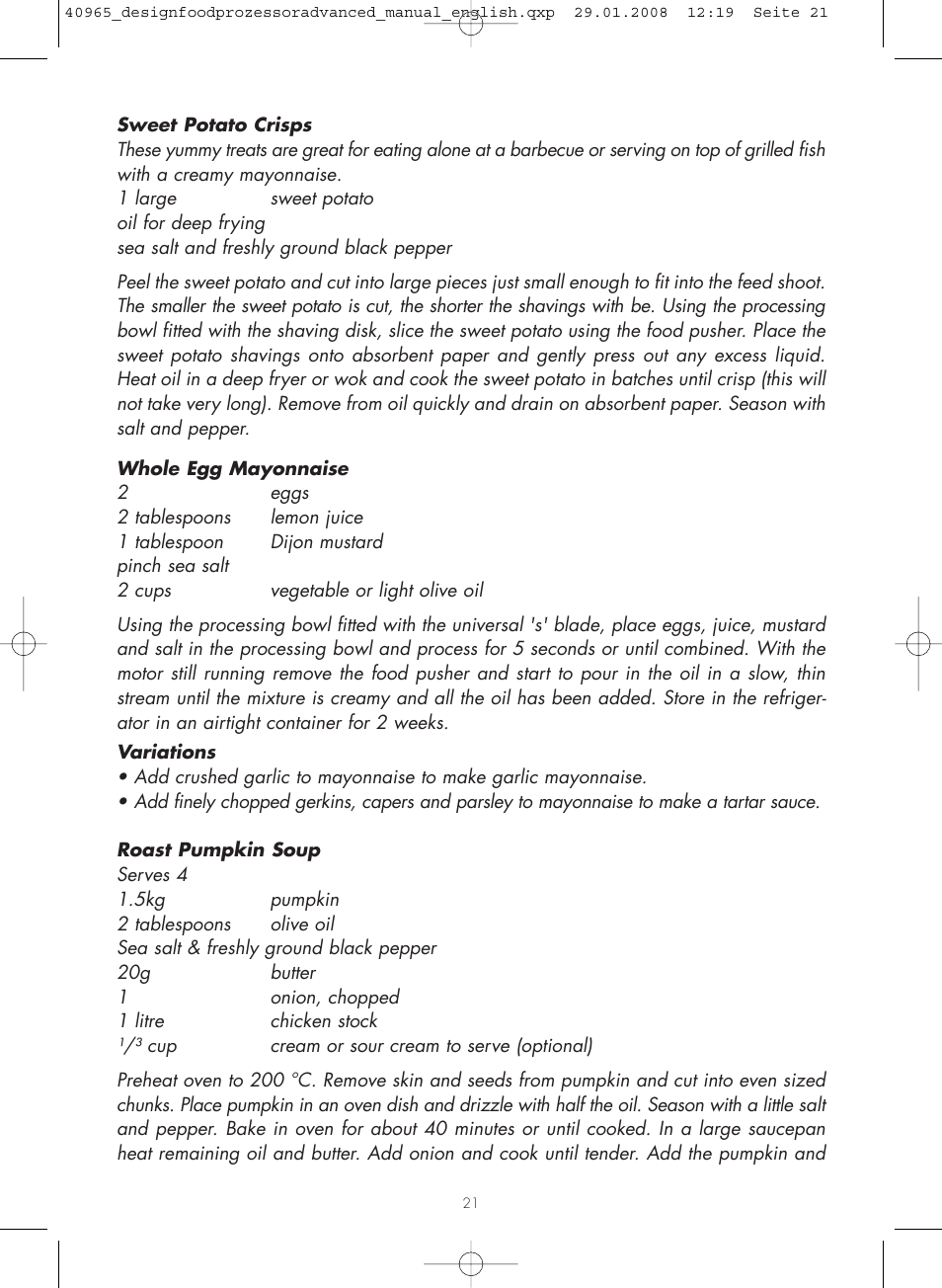 Gastroback 40965 Design Food Processor Advanced User Manual | Page 21 / 36