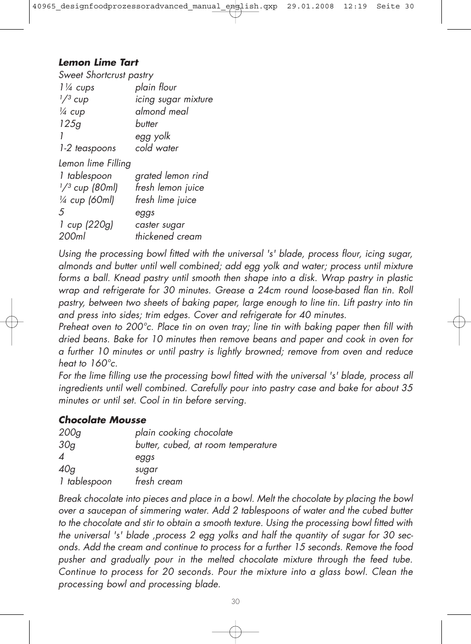 Gastroback 40965 Design Food Processor Advanced User Manual | Page 30 / 36