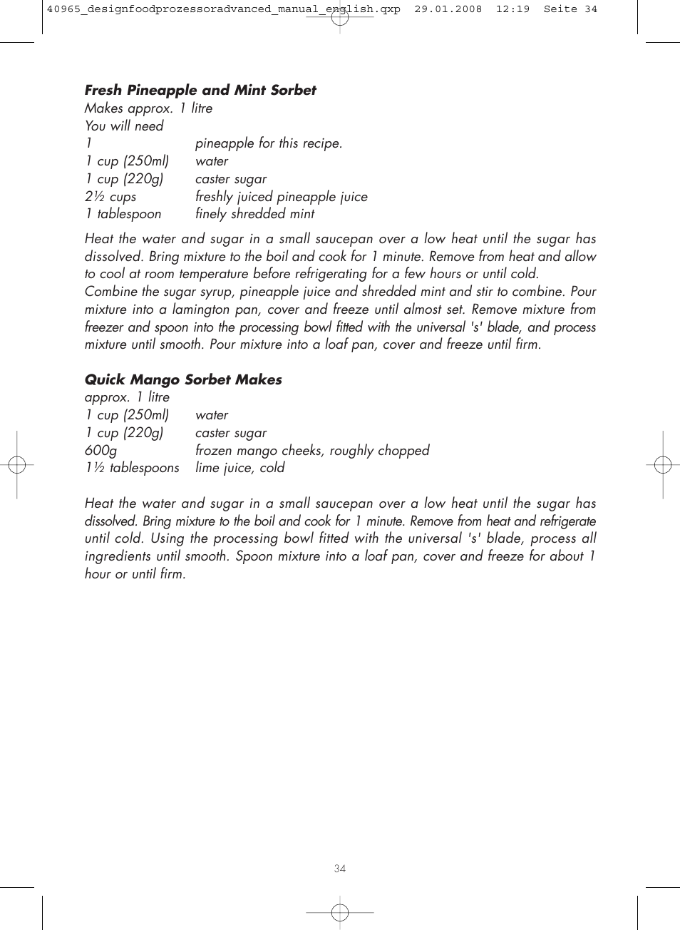 Gastroback 40965 Design Food Processor Advanced User Manual | Page 34 / 36