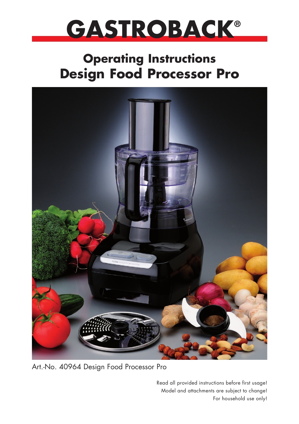 Gastroback 40964 Design Food Processor Pro User Manual | 33 pages