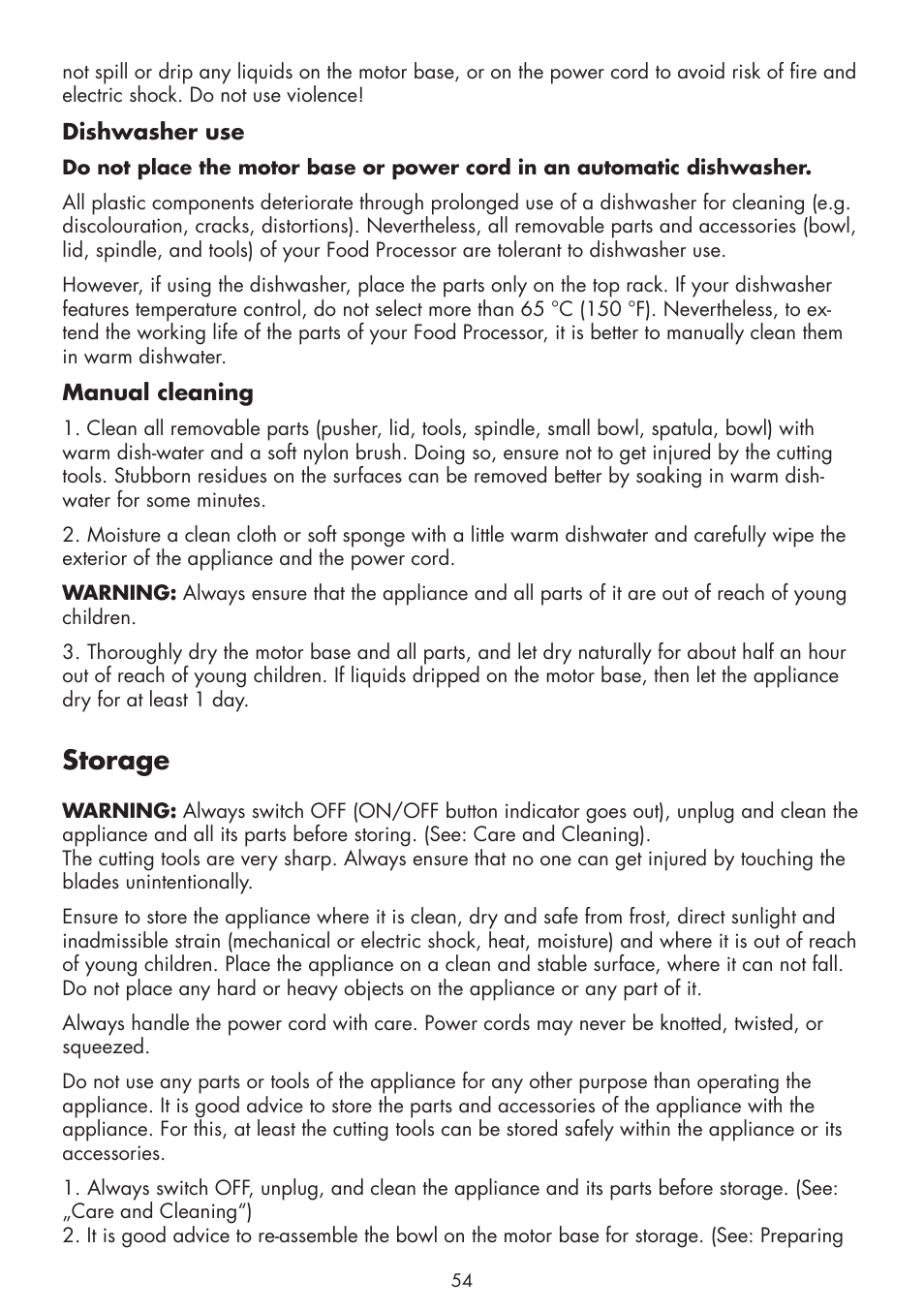 Storage | Gastroback 40964 Design Food Processor Pro User Manual | Page 16 / 33