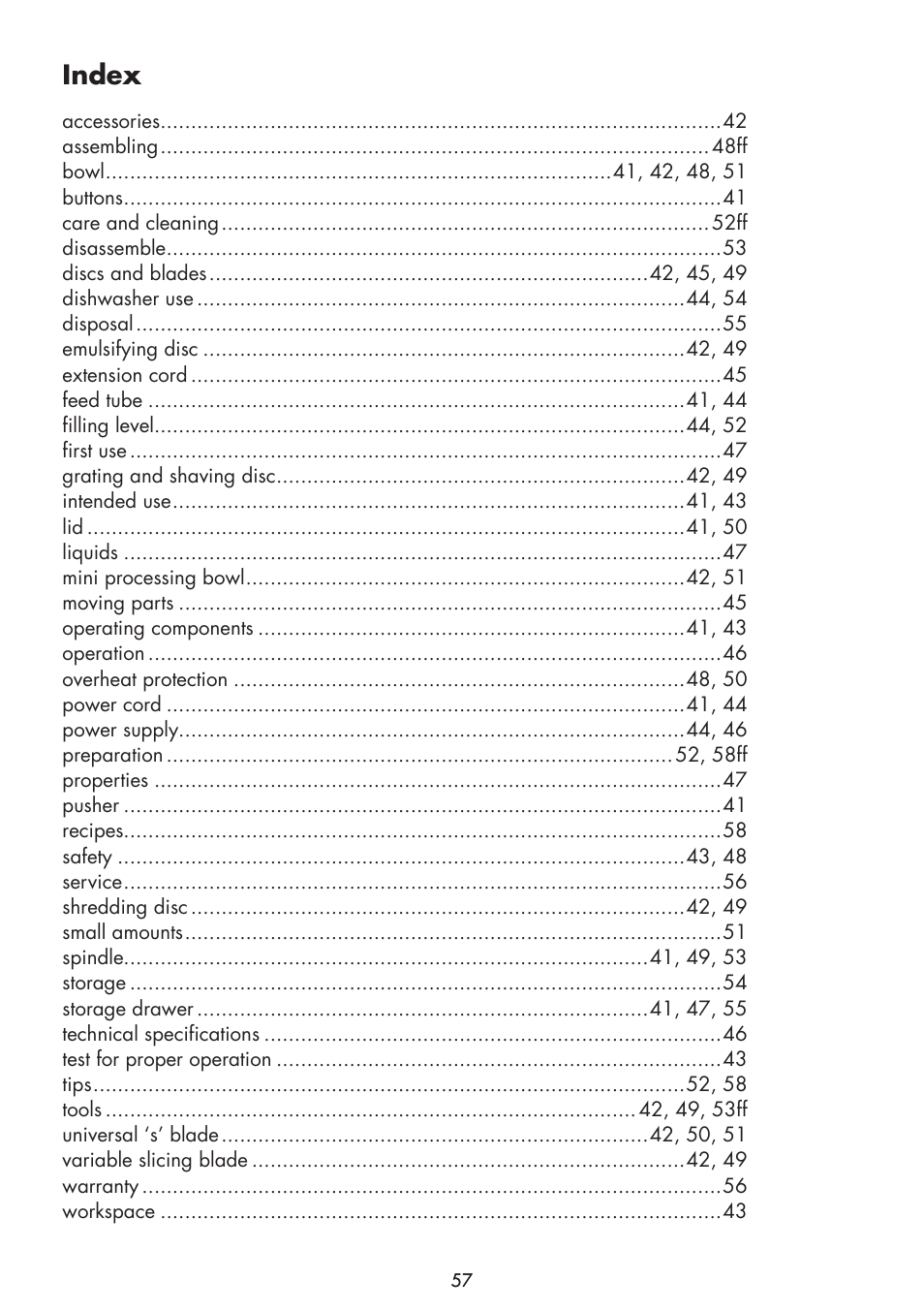 Index | Gastroback 40964 Design Food Processor Pro User Manual | Page 19 / 33