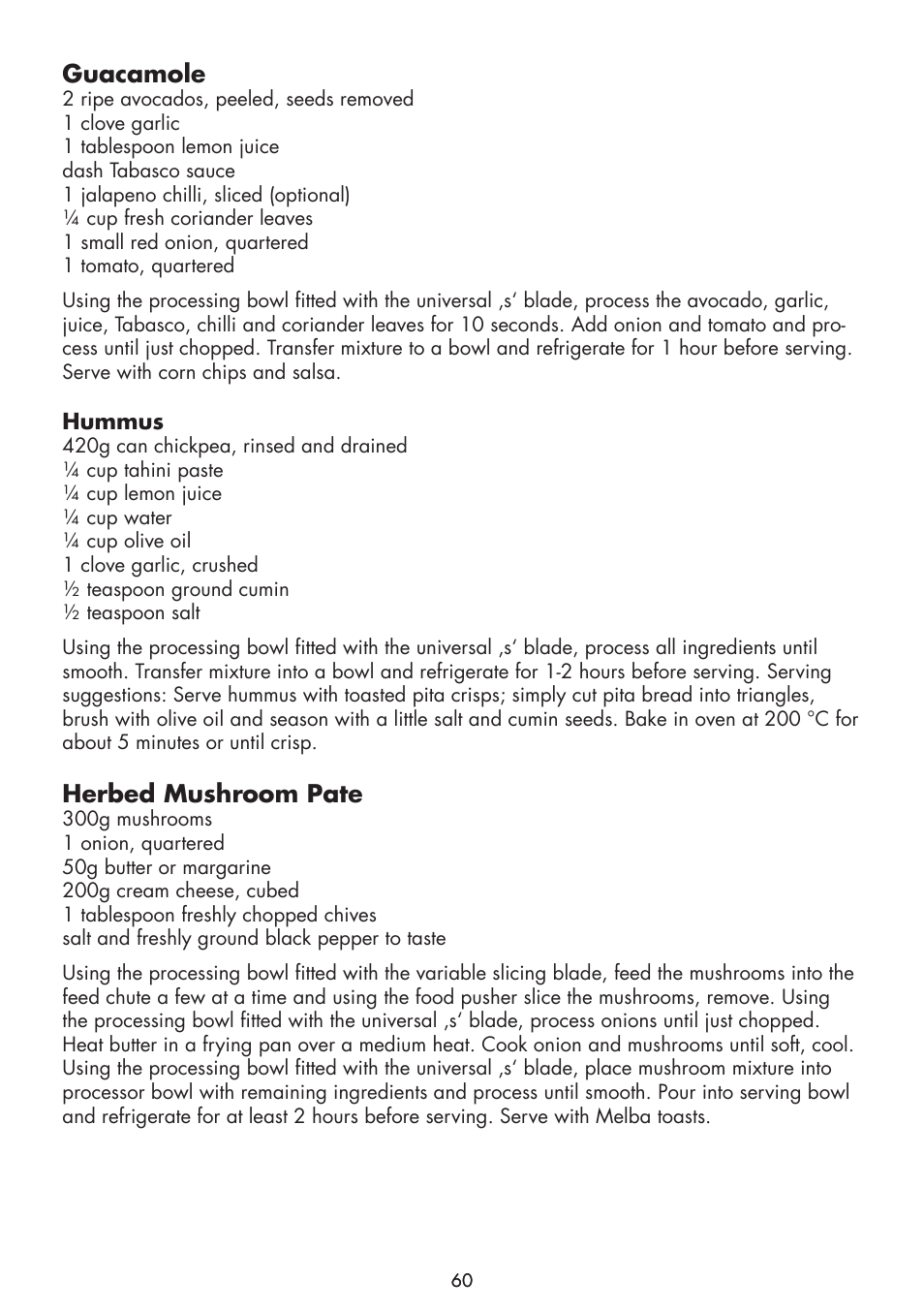 Guacamole, Herbed mushroom pate | Gastroback 40964 Design Food Processor Pro User Manual | Page 22 / 33