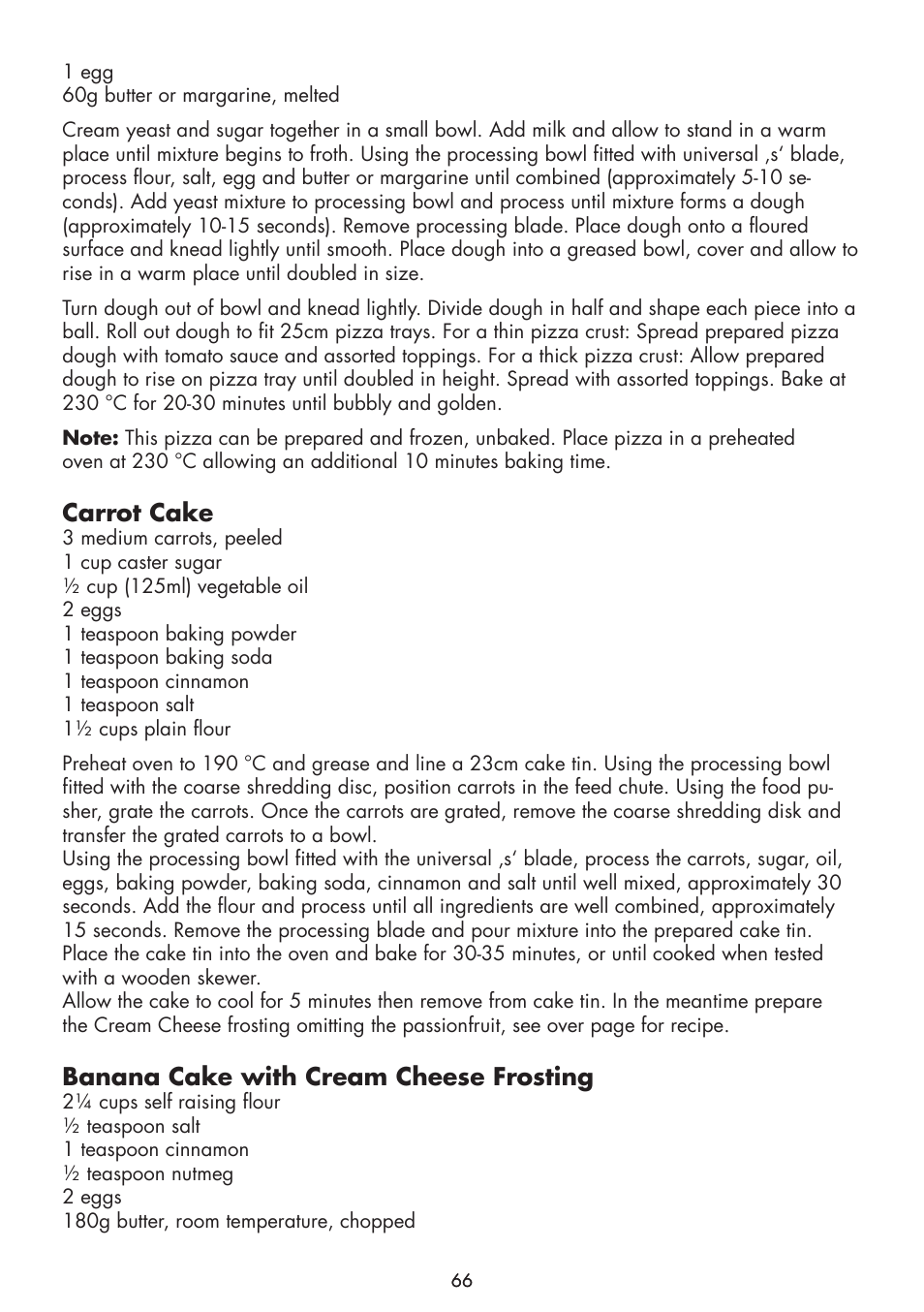 Carrot cake, Banana cake with cream cheese frosting | Gastroback 40964 Design Food Processor Pro User Manual | Page 28 / 33