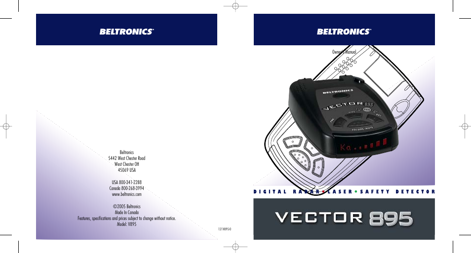 Beltronics V895 User Manual | 16 pages