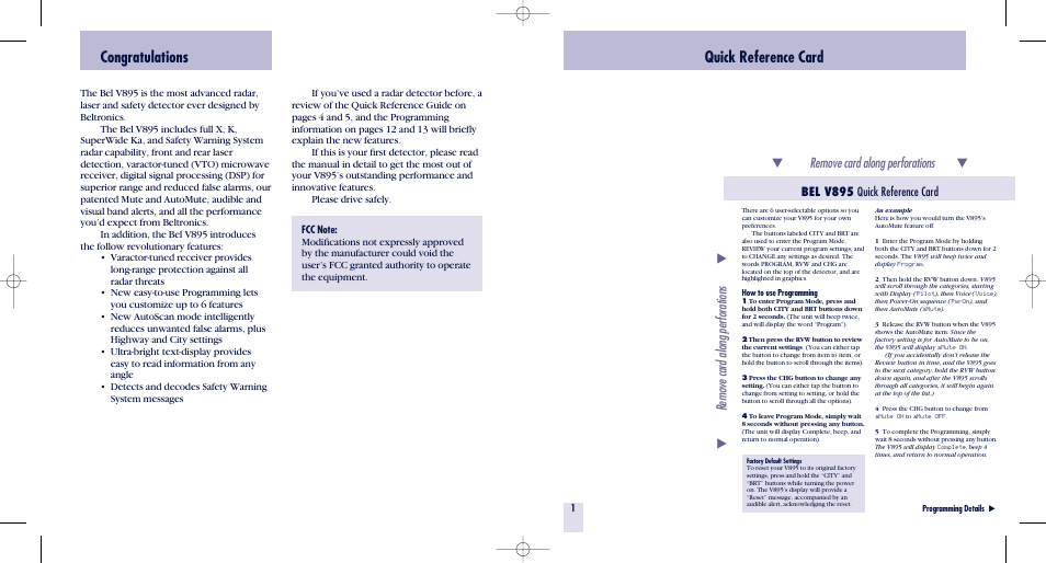 Beltronics V895 User Manual | Page 2 / 16