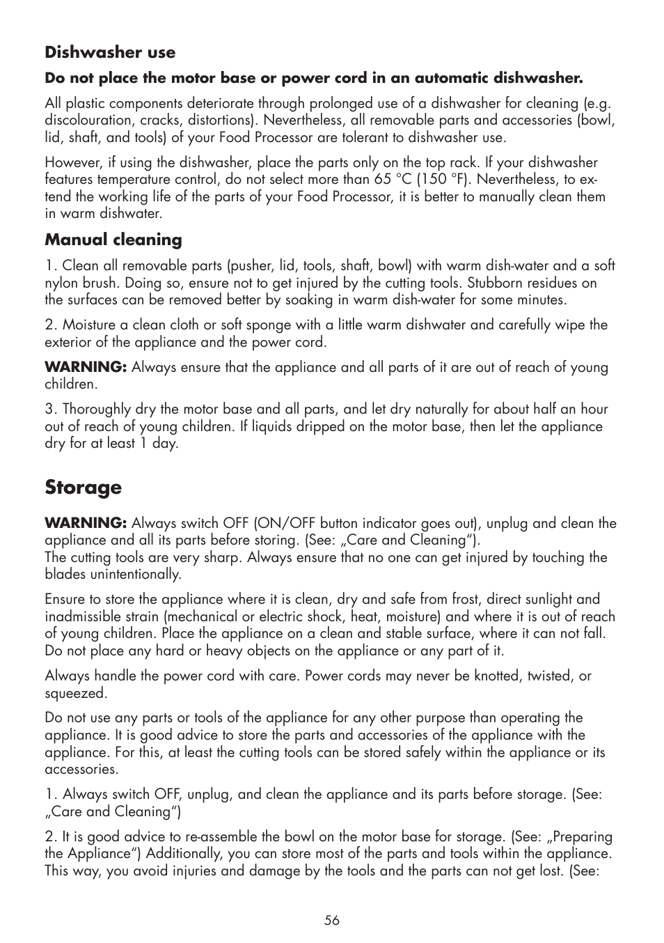 Storage | Gastroback 40963 Design Food Processor S User Manual | Page 24 / 28