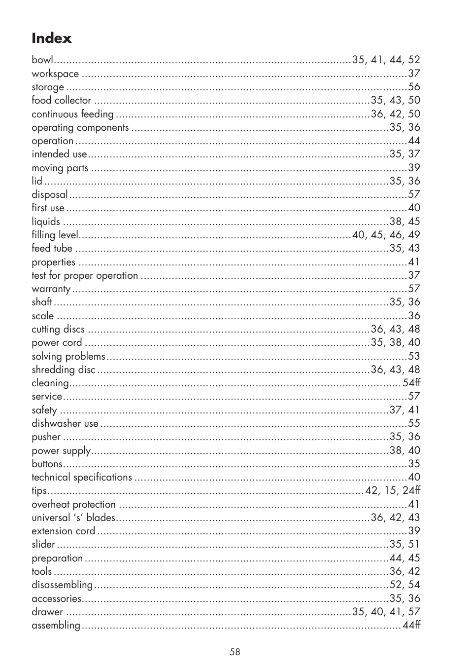 Index | Gastroback 40963 Design Food Processor S User Manual | Page 26 / 28