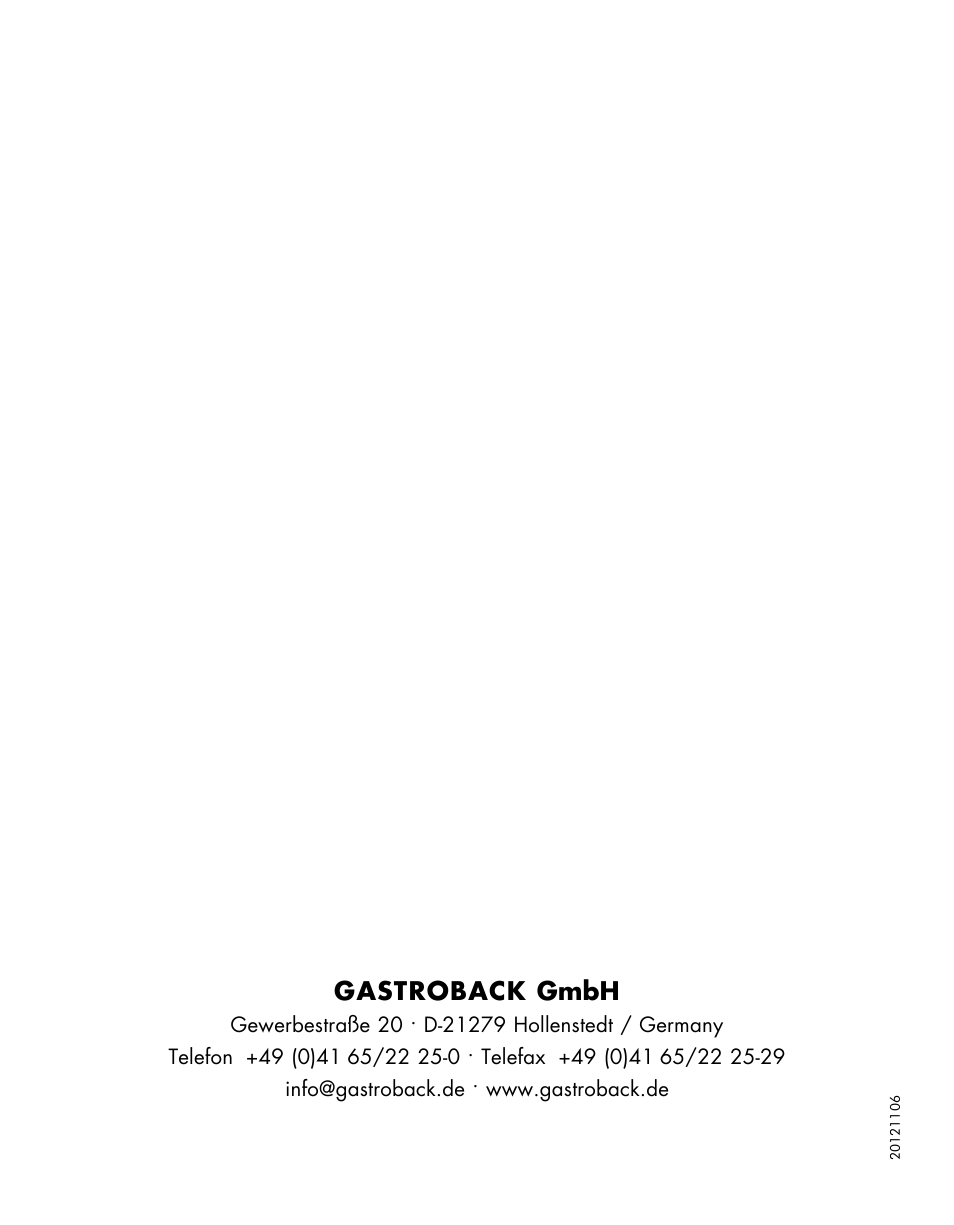 Gastroback gmbh | Gastroback 40959 Mini Chopper Home Culture User Manual | Page 13 / 13