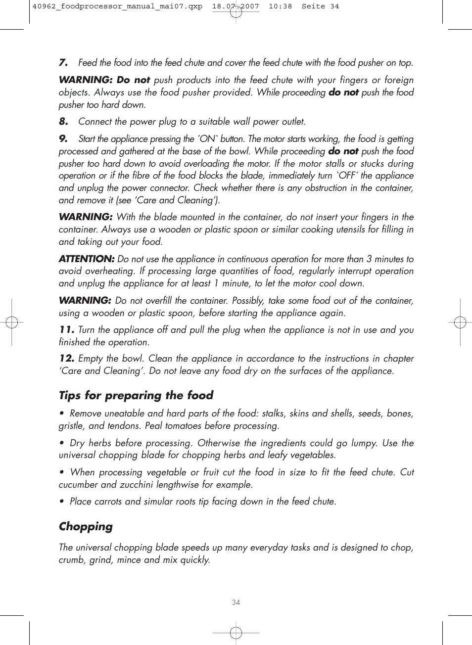 Gastroback 40962 Design Food Processor User Manual | Page 10 / 20