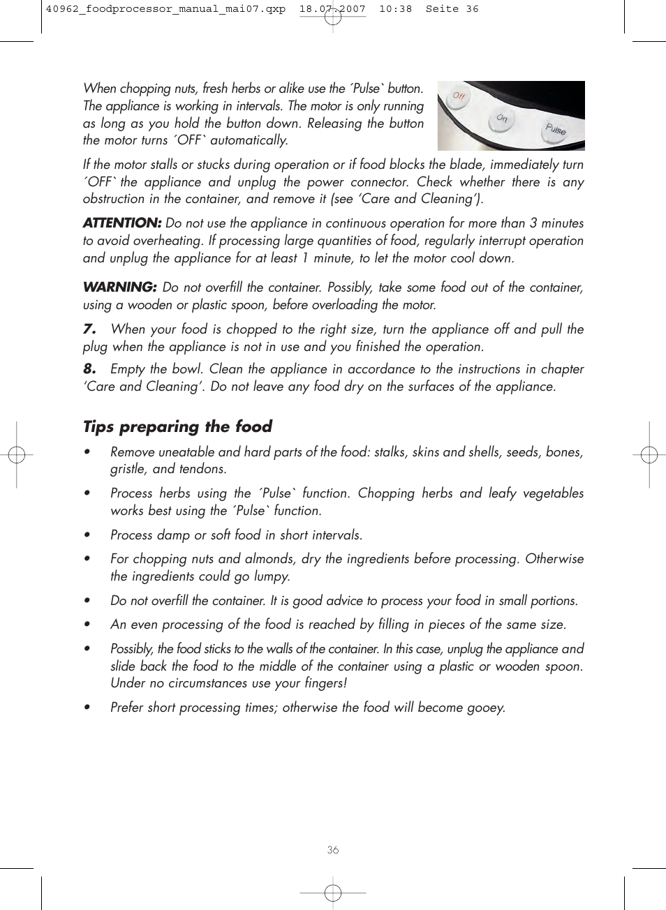 Gastroback 40962 Design Food Processor User Manual | Page 12 / 20