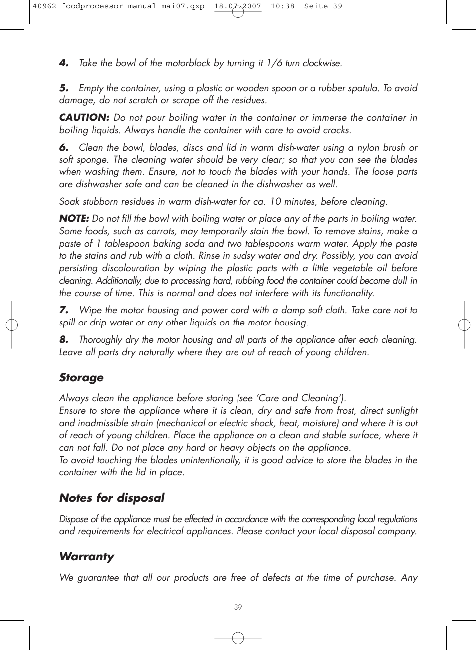 Gastroback 40962 Design Food Processor User Manual | Page 15 / 20