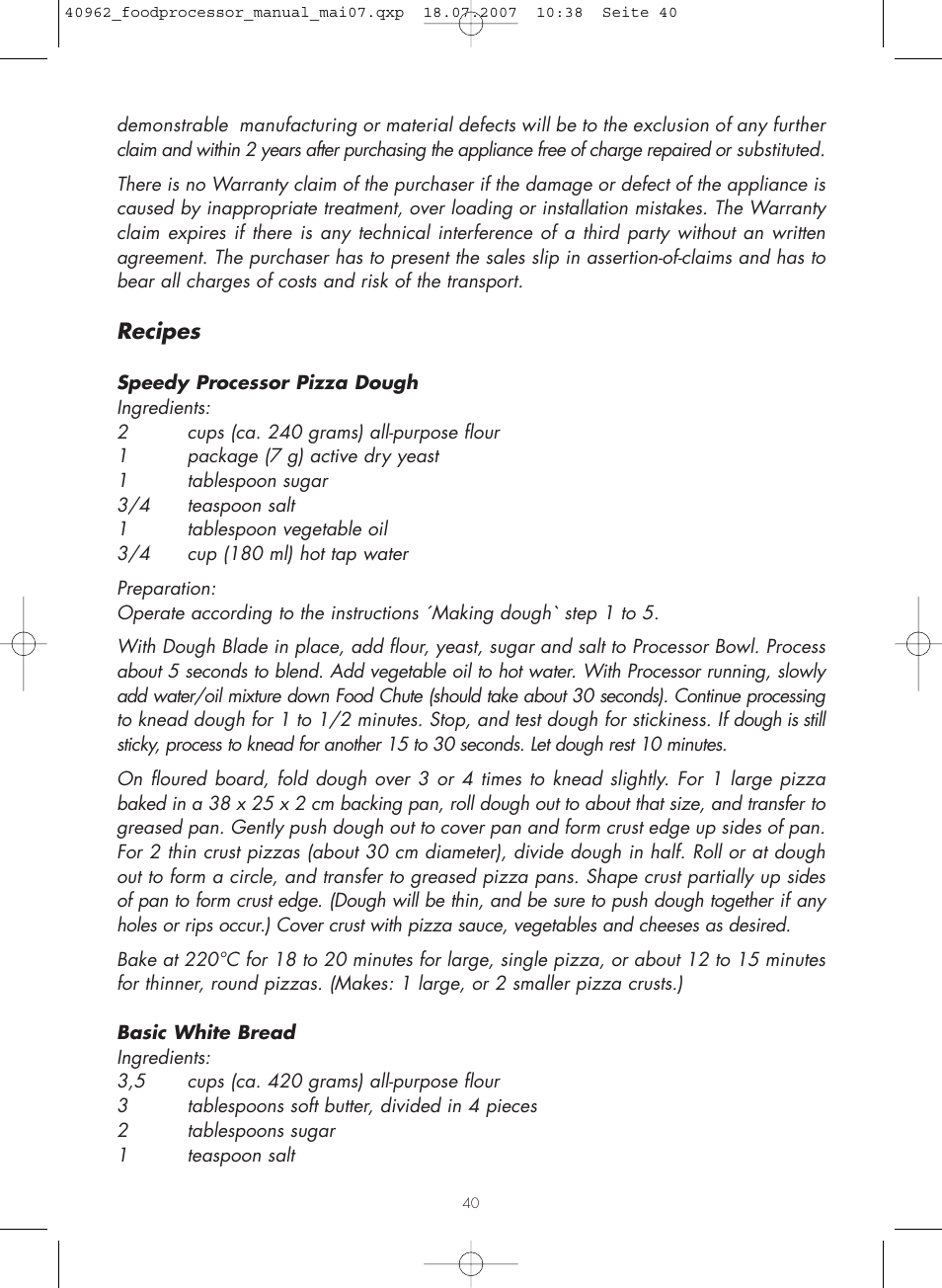 Gastroback 40962 Design Food Processor User Manual | Page 16 / 20