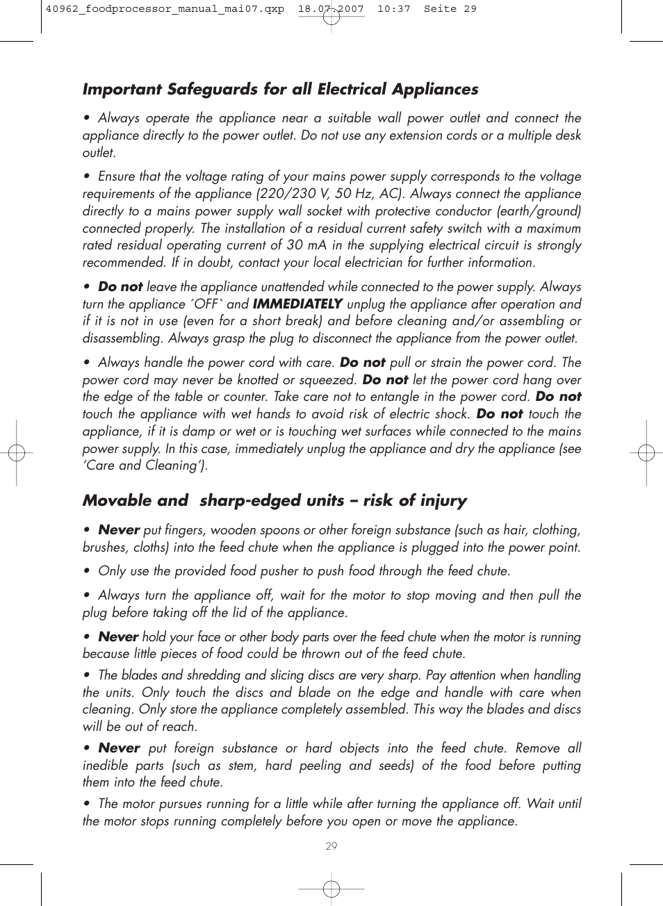 Gastroback 40962 Design Food Processor User Manual | Page 5 / 20