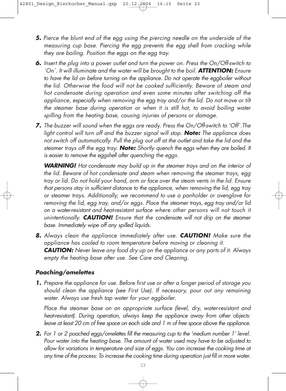 Gastroback 42801 Design Eggcooker User Manual | Page 8 / 13