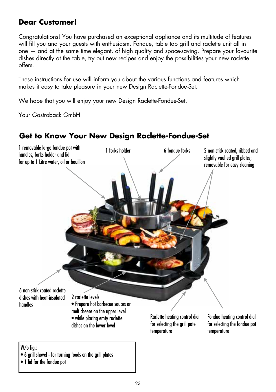 Gastroback 42559 Design Raclette - Fondue - Set User Manual | Page 3 / 20