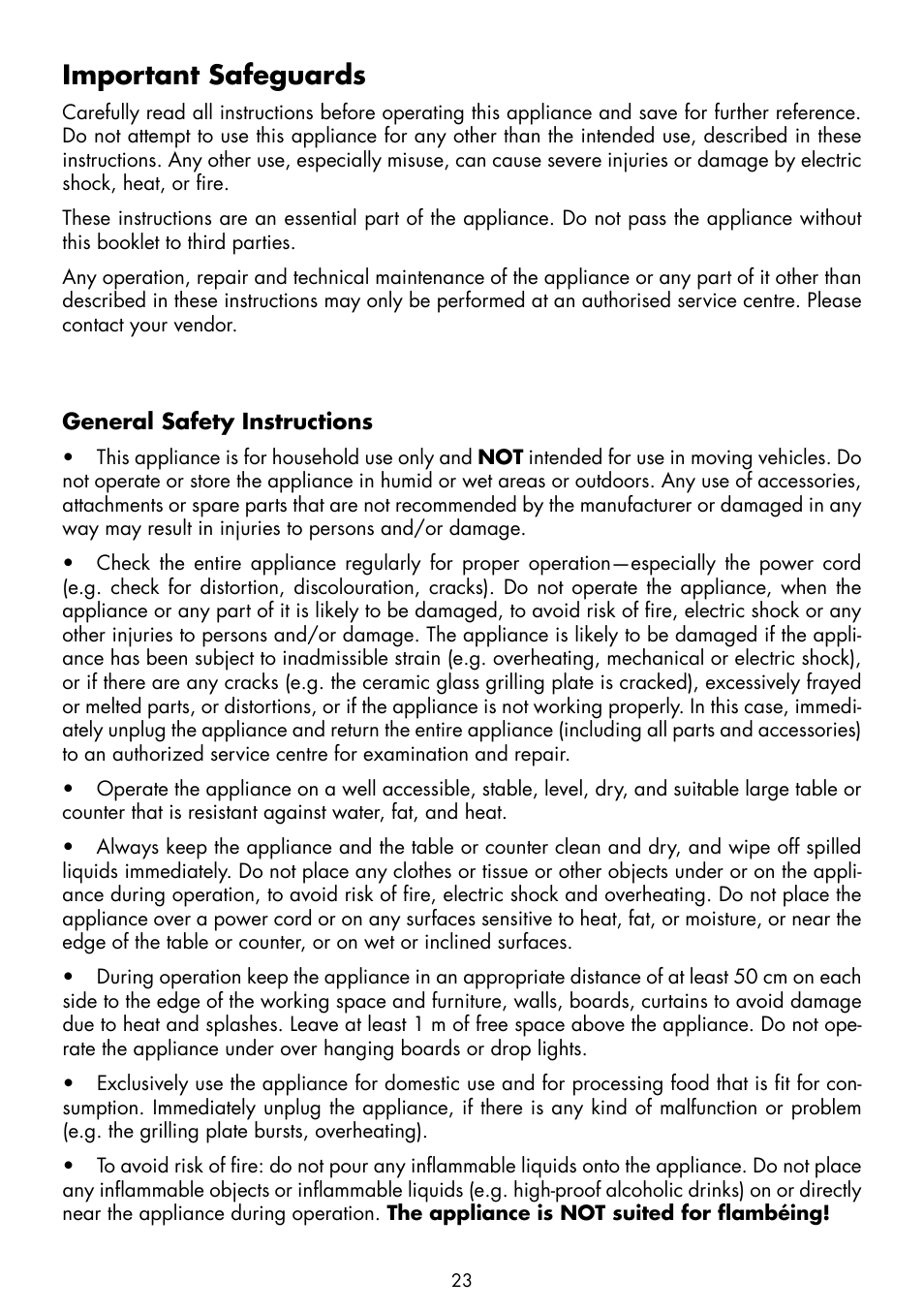Important safeguards | Gastroback 42535 Teppanyaki Glass-Grill Advanced User Manual | Page 5 / 18